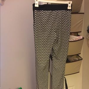 Black and white stripped stretchy joggers